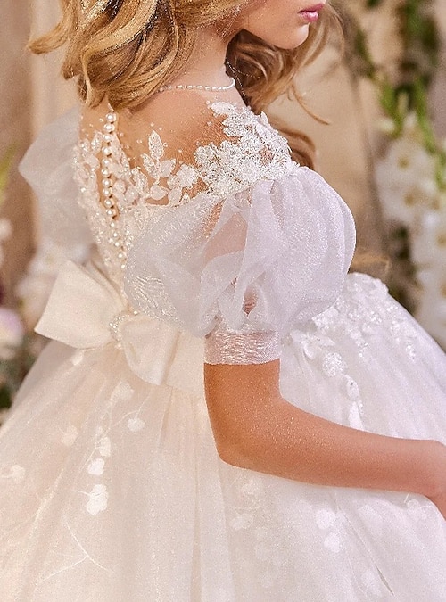 Ball Gown Knee Length Flower Girl Dress Quinceanera Frozen Elsa Girls Cute Prom Dress Tulle with Ruched Royal Style Tutu Fit 3-16 Years 2026 - GBP 134 Ball Gown Knee Length Flower Girl Dress Quinceanera Frozen Elsa Girls Cute Prom Dress Tulle with Ruched Royal Style Tutu Fit 3-16 Years 2026 - GBP 134
