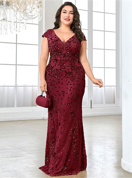 elegant plus size dresses nz Plus-Size Long Glitter Prom Dress with Lace-Up Corset Black / 20 main image 0