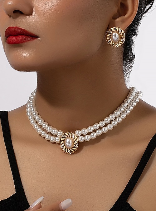 Orecchini A Cerchio Con Perle Finte Vintage | Oro | Gioielli Boho Per Donne E Ragazze