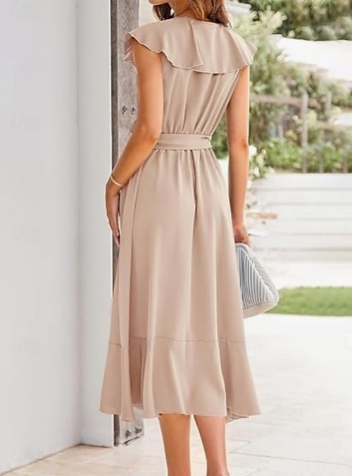 Women's Midi Dress Wrap Dress A Line Dress Summer Dress Casual Daily Regular Fit Plain Short Sleeve V Neck Black Royal Blue Army Green Apricot Summer 2026 - AU $58.99 Women's Midi Dress Wrap Dress A Line Dress Summer Dress Casual Daily Regular Fit Plain Short Sleeve V Neck Black Royal Blue Army Green Apricot Summer 2026 - AU $58.99