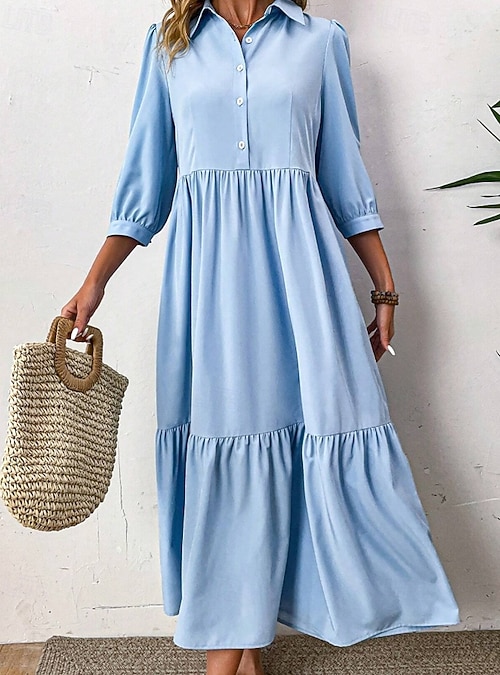 knee length dresses for ladies Green Collared Button Down Tie Waist Midi Shirt Dress *FINAL SALE* – SSYS main image 1