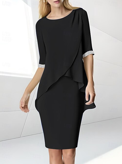 Vestido de Mãe da Noiva na Praia Vestido em Modelo Justo