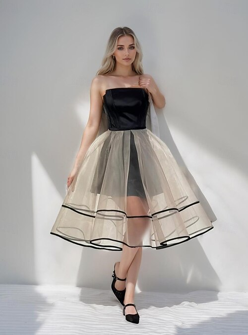 Ball Gown A-Line Homecoming Dresses Elegant Dress Crinoline Dress Formal  Corset Dress Wedding Short / Mini Sleeveless Strapless Convertible Satin  with Pleats 2026 - CAD $187.99