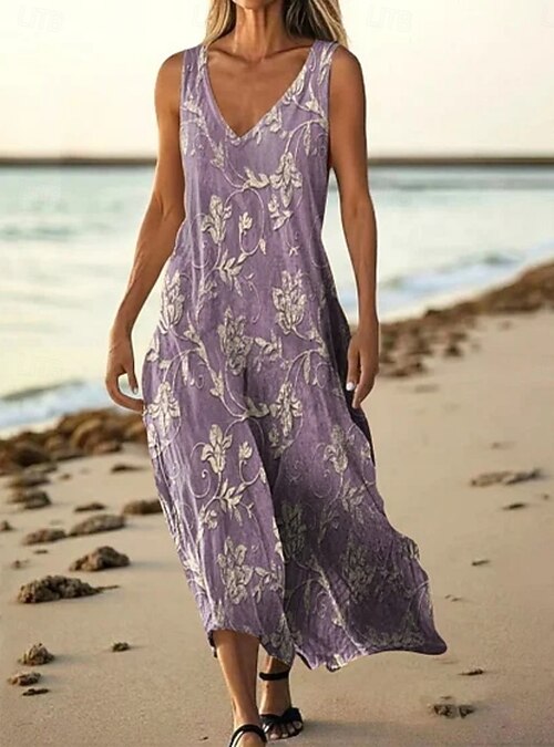 Women s Long Dress Maxi Dress Casual Dress Tank Dress Summer Dress Vintage Daily Beach Holiday Regular Fit Floral Sleeveless V Neck Royal Blue Dark Women s Long Dress Maxi Dress Casual Dress Tank Dress Summer Dress Vintage Daily Beach Holiday Regular Fit Floral Sleeveless V Neck Royal Blue Dark