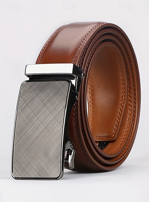 Cintura Uomo In Similpelle Con Fibbia Automatica - Stile Classico, Ideale Per Regalo - 4