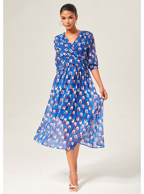 color block chiffon dress Geometric Color-Block Maxi 2026 68.50/174cm Length:Long (34 Inches) Trapeze dress ColorCode: 1390073377103066 Photoshoot Dress | White