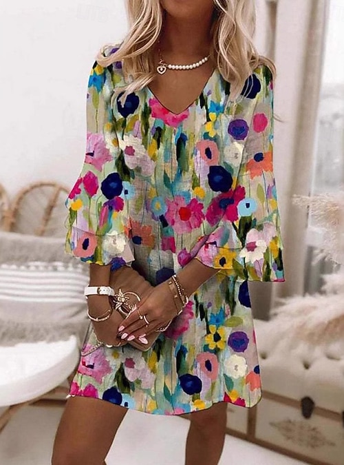 chinese dress ladies Printed Loose Boho Mini Dress - 3 colors available I Love that Boho