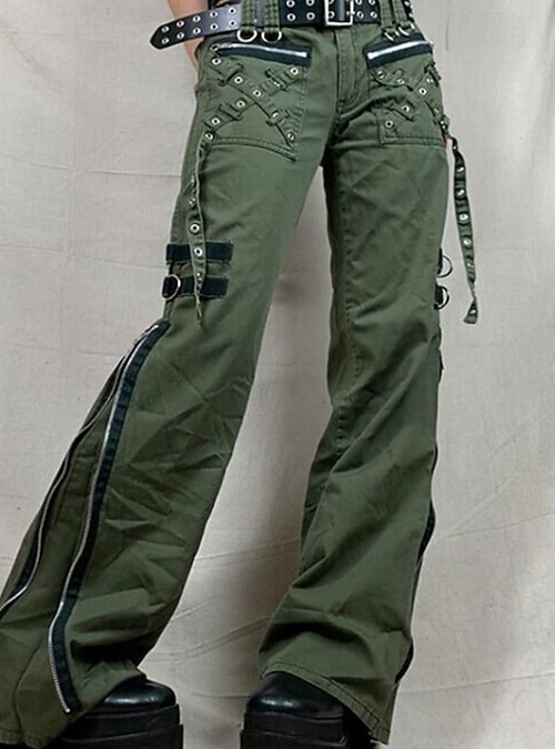 Dames Cargohosen Modieus Streetwear Volledige lengte Lage Taille