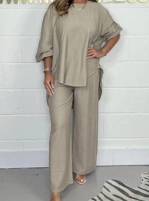 Women's Fashion Streetwear Daily Pants Sets Long Sleeve Crew Neck