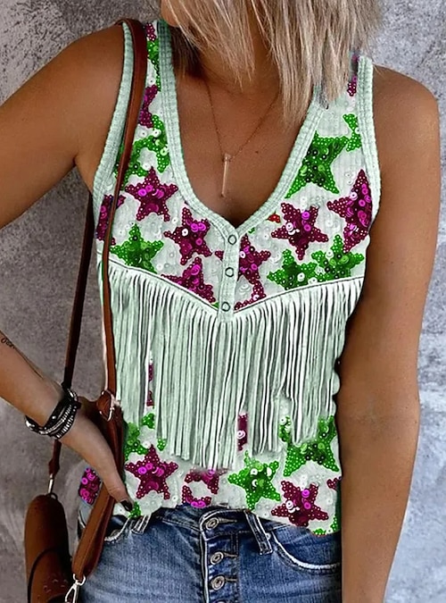 Women's American Flag Tank Top - USA Patriotic Crop Top For 4th Of July & Summer - View #2
