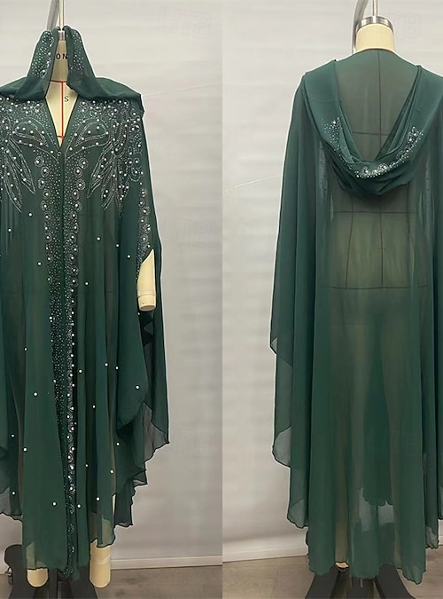 Women's Long Dress Maxi Dress Casual Dress Boho Dress Western Dress Fashion  Muslim Outdoor Party Holiday Regular Fit Plain Long Sleeve Hooded Black  Dark Green Spring Fall 2026 - $27.99