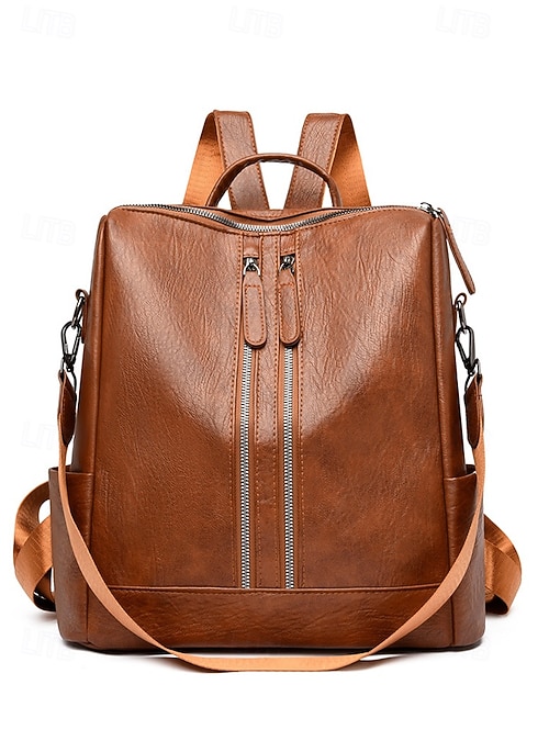 antitheft leather convertible backpack purse Women's Faux Leather Convertible Backpack Purse with Anti-Theft Pocket,  Large Capacity Shoulder Bag for Work, Travel, College & Daily Commute 2026