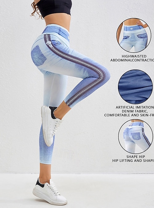 Legging Sale Legging Jeans Fake Labellamafia Women's Denim Print - Main Image
