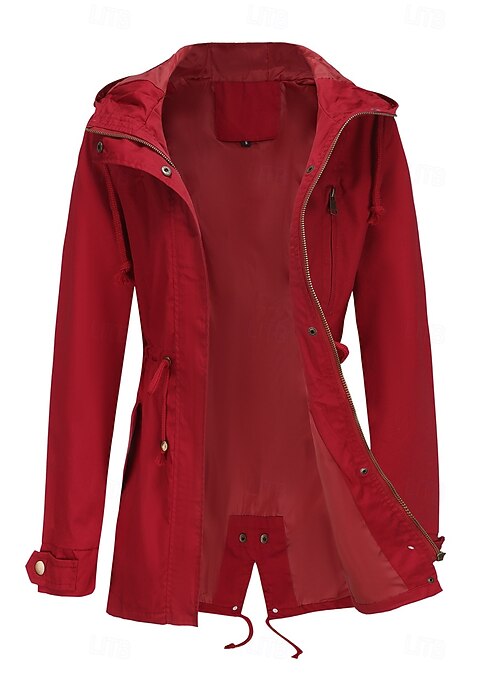Per donna Cappotto Impermeabile Confortevole Cerniera completa