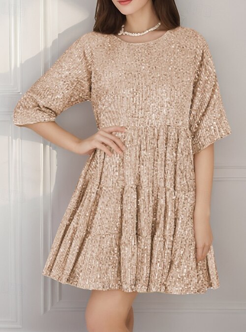 champagne pink mini dress Champagne & Pearls Embellished Mini Dress Mint / Large (10/12)