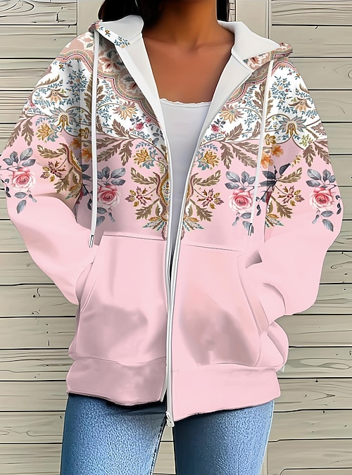 Felpa Con Cappuccio Donna Primavera/Autunno | 65% Cotone, 35% Poliestere | Design Con Bottoni E Scollo V - Foto 2