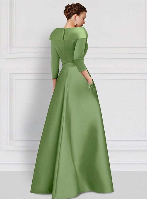 formal dress half shirt Floor Length Wedding Guest 2025 Modern A-Line Prom Dress – Collar, Floor Length, Sleeve, Applique Details – Elegant Satin Wedding Guest Gown With Custom Sizing Available Metal Zippered Back