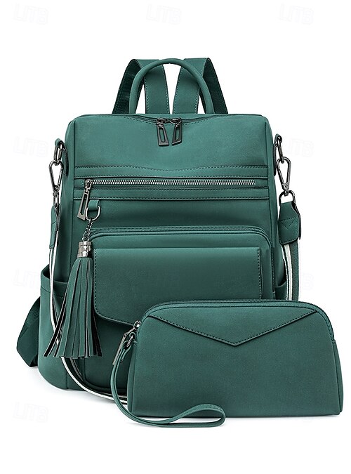 Leather Backpack Purse for Women Faux Leather Large Capacity Casual Travel Amazon.com: LOVEVOOK Laptop Backpack Purse for Women, Large  main image 3