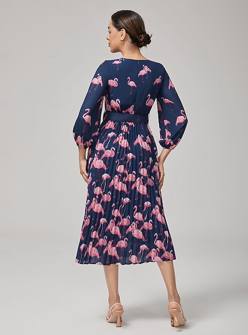 womens pink flamingo dress Pink Flamingo Long Hawaiian Dress For Women