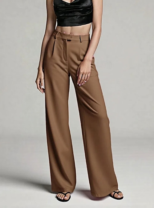 slim fit dress slacks BOTTEGA VENETA Size 34 Fall 2020 Brown Wool Blend Twill Zip Fly Dress Pants  – Sui Generis Designer Consignment main image 1