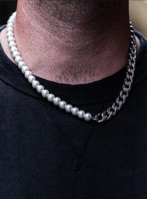 Set Gioielli Uomo In Legno E Turchese: Collana Regolabile E Braccialetto Di Perle - Gioielli Moda Personalizzati