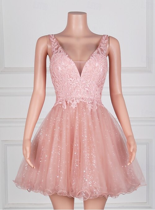Mermaid Trumpet Sweep Brush Train Prom Dresses Elegant Sparkle Sleeveless V  Neck Homecoming Cocktail Party Lace Sequined with Sequin Appliques 2026 -  136.99