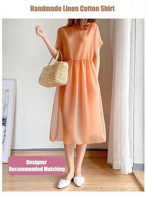 cotton midi shift dress Women's Shift Midi Dresses