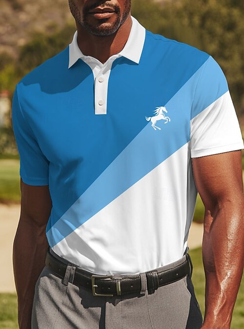 Men's Golf Line Polo Sports Polo Shirts Short Sleeve Polo Shirts