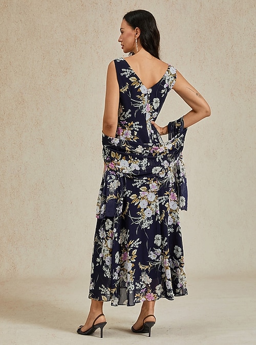 Women's Maxi long Dress Chiffon Dress Elegant Vacation Birthday Date Beach Regular Fit Floral Graphic Sleeveless Cowl Neck Navy Blue Summer Spring Fall 2026 - $201.99 Women's Maxi long Dress Chiffon Dress Elegant Vacation Birthday Date Beach Regular Fit Floral Graphic Sleeveless Cowl Neck Navy Blue Summer Spring Fall 2026 - $201.99