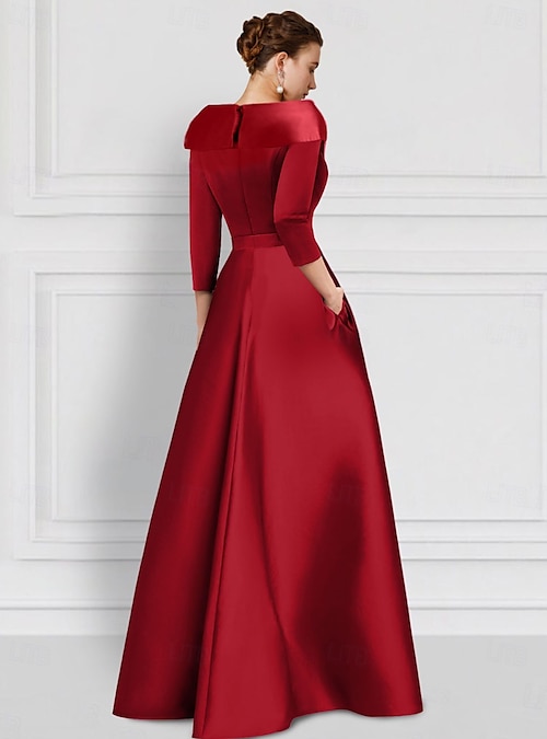 Rode A-Lijn Vintage Geborduurde Avondjurk Elegante Jurk Tuxedo