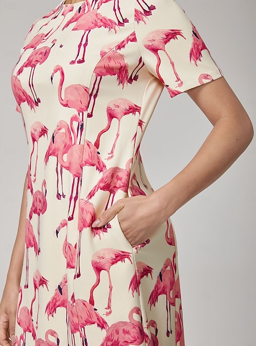 flamingo mini dress Adagio Lace-Up Back Mini Dress Flamingo
