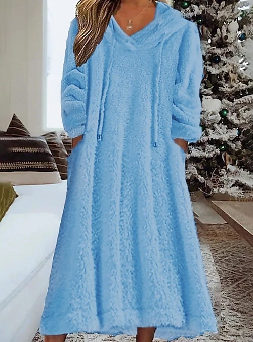 Per donna Abito Midi Abito in maglia Abito con Cappuccio Moda