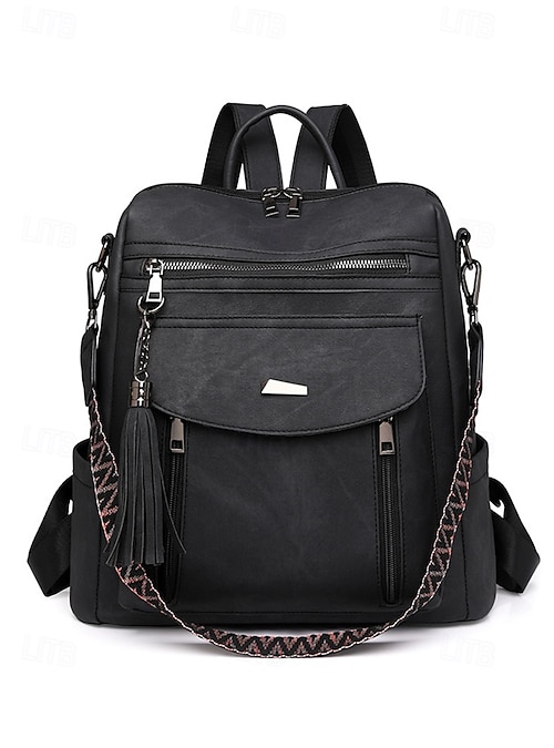 Faux Leather Convertible Backpack Purse with Luggage Strap, 9 Pockets Amazon.com: KKXIU Backpack Purse for Women - Multi-pocket  main image 3