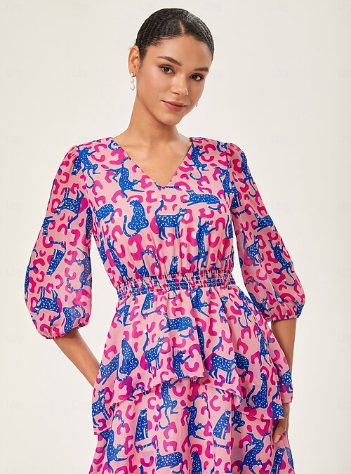 leopard peplum dress Dorothy Perkins Puff Sleeve Leopard Shirred Bodice Peplum Jersey Midi Dress