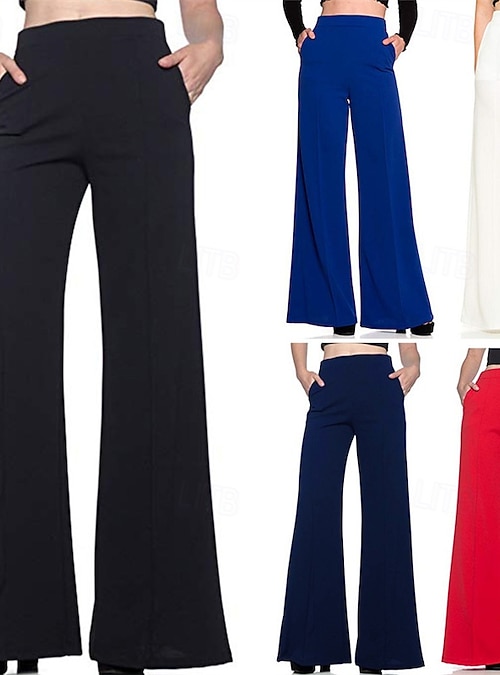 Pantalones Palazzo Para Mujer Arolina - Pierna Ancha, Cintura Alta Y Cómodos - Tejido Elástico De Poliéster - Ideales Para Casa, Yoga O Salir