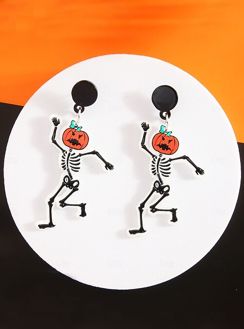 Video su Qual è Orecchini pendenti geometrici a forma di fantasma e zucca in acrilico semplice per Halloween