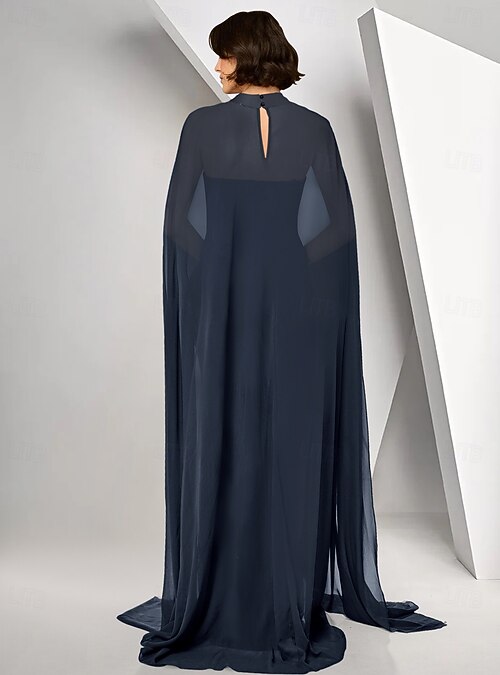 sachin and babi light blue dress Satin Cape Cocktail Dress