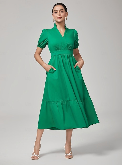 moss green cocktail dress BABARONI Off Shoulder Short Ruffle Satin Cocktail Dress Olive Green, Olive Green / US0