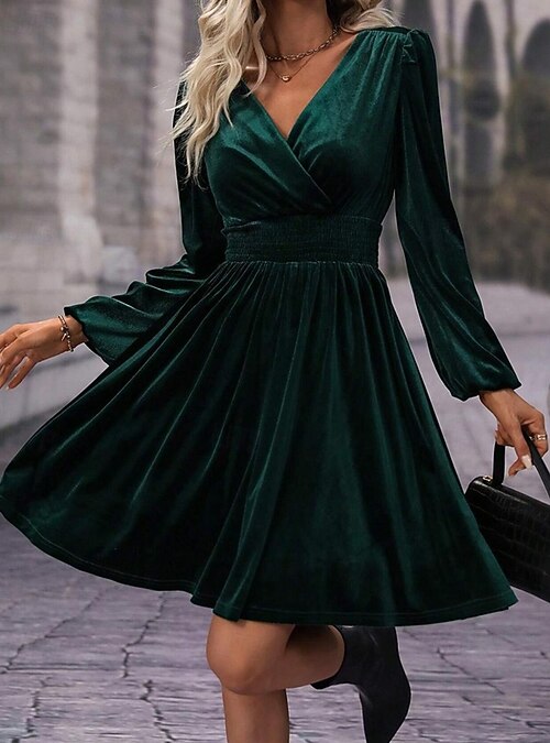 christmas party dress velvet Dreamyannie Women Black Long Sleeve Velvet Christmas Party Dress Appliques  Formal Dress with Slit  Dreamyannie UK