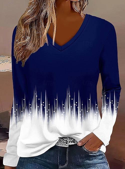 Mulheres Camiseta Âmbar Gráfico Abstrato Vintage à moda Clássico