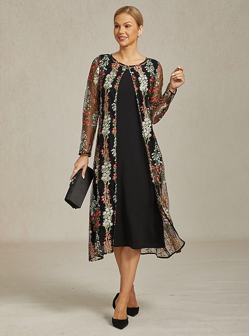 Women's Jacket Coat Blazer Lace Embroidered Elegant Floral Formal  Anniversary Wedding Guest Daily Open Front Long Crewneck Regular Fit Long  Sleeve Outerwear Black Spring Fall 2026 - $69.99