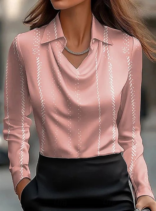 Camisa Feminina Tops Elegantes Formais para Trabalho Camisa Floral