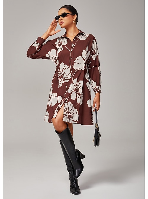 adjustable shirt midi dress Donna Karan Printed Shirtdress - Multi - Size 12