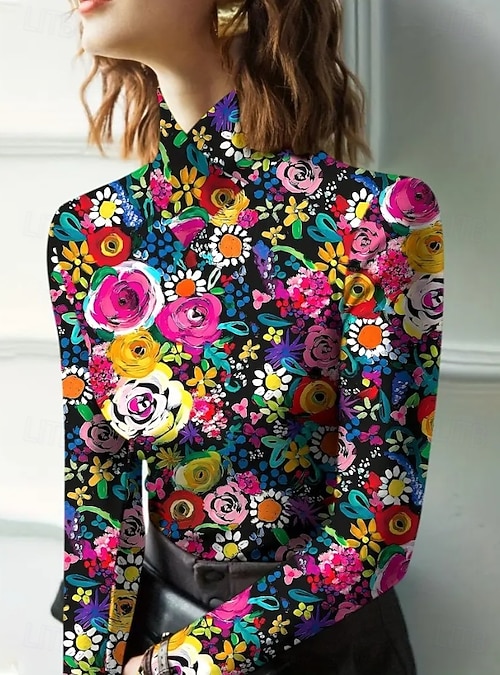 Tunique Femme Grande Taille 2X Rue Plus - Motif Fleurs, Manches 3/4 - Occasion Très Bon état