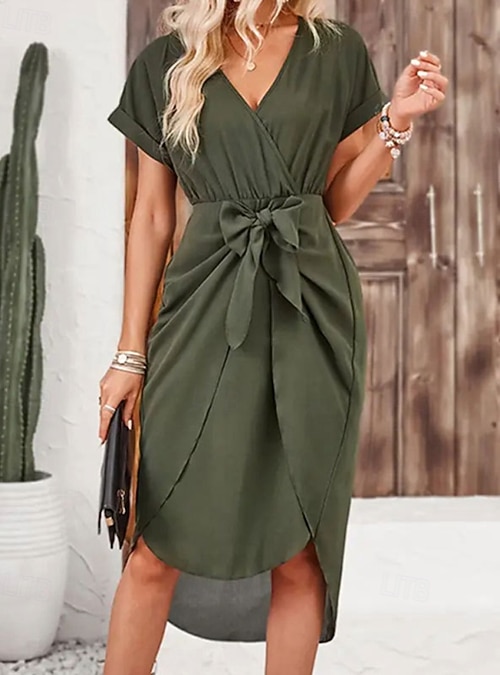 deep green chiffon midi dress Warehouse Women's Chiffon Ruffle Gathered Bodice Midi Dress in Dark Green