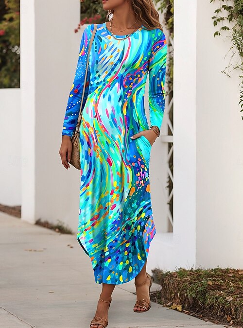 Women's Maxi Dress Sheath Dress T Shirt Dress Tee Dress Vacation Casual Daily Regular Fit Graphic Geometric Abstract Long Sleeve Crew Neck Blue Red Purple Green Summer Spring Fall 2026 - $32.99 Women's Maxi Dress Sheath Dress T Shirt Dress Tee Dress Vacation Casual Daily Regular Fit Graphic Geometric Abstract Long Sleeve Crew Neck Blue Red Purple Green Summer Spring Fall 2026 - $32.99