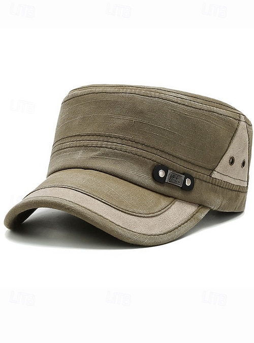 Gorra Militar Unisex 100% Algodón - Talla Única 55-61 Cm, Visera 7 Cm, Colores Beige, Negro, Oliva, Azul, Gris