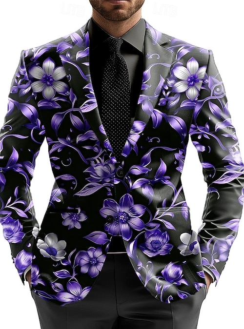 Men's Blazer Jacket Formal Stylish Casual Daily All Seasons 70%POLYESTER25%COTTON5%SPANDEX Weaving Floral 3D Print Buttons Comfortable Single Breasted Men's Blazer Jacket Formal Stylish Casual Daily All Seasons 70%POLYESTER25%COTTON5%SPANDEX Weaving Floral 3D Print Buttons Comfortable Single Breasted