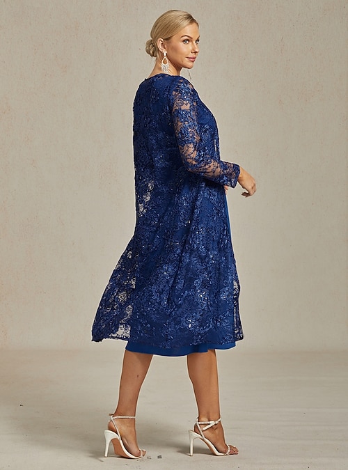 lace dress 3 4 sleeve Rickie Freeman For Teri Jon Lace Cocktail Dress main image 1
