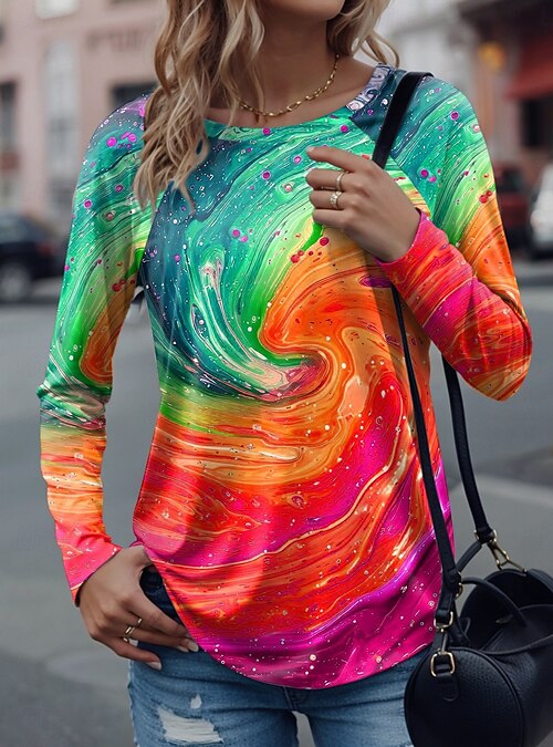 Camiseta Holgada De Verano Para Mujer Talla Grande - Cuello En V, Media Manga Y Corte Oversize